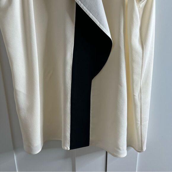 Yigal Azrouel Silk Ivory Black Sleeveless Blouse size 6 - Picture 4 of 10